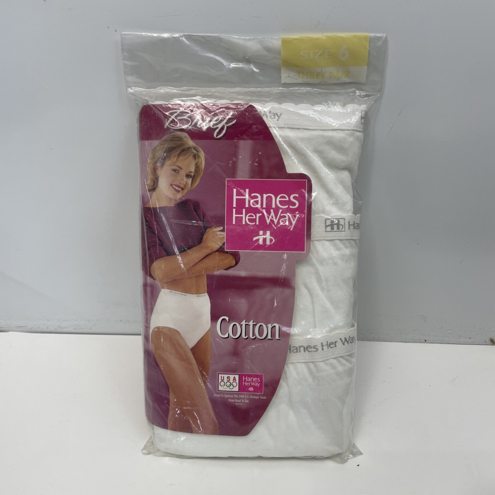 Vintage Hanes Her Way 3-pack Cotton Briefs Womens Size 6 NIP 1995 NOS Sealed