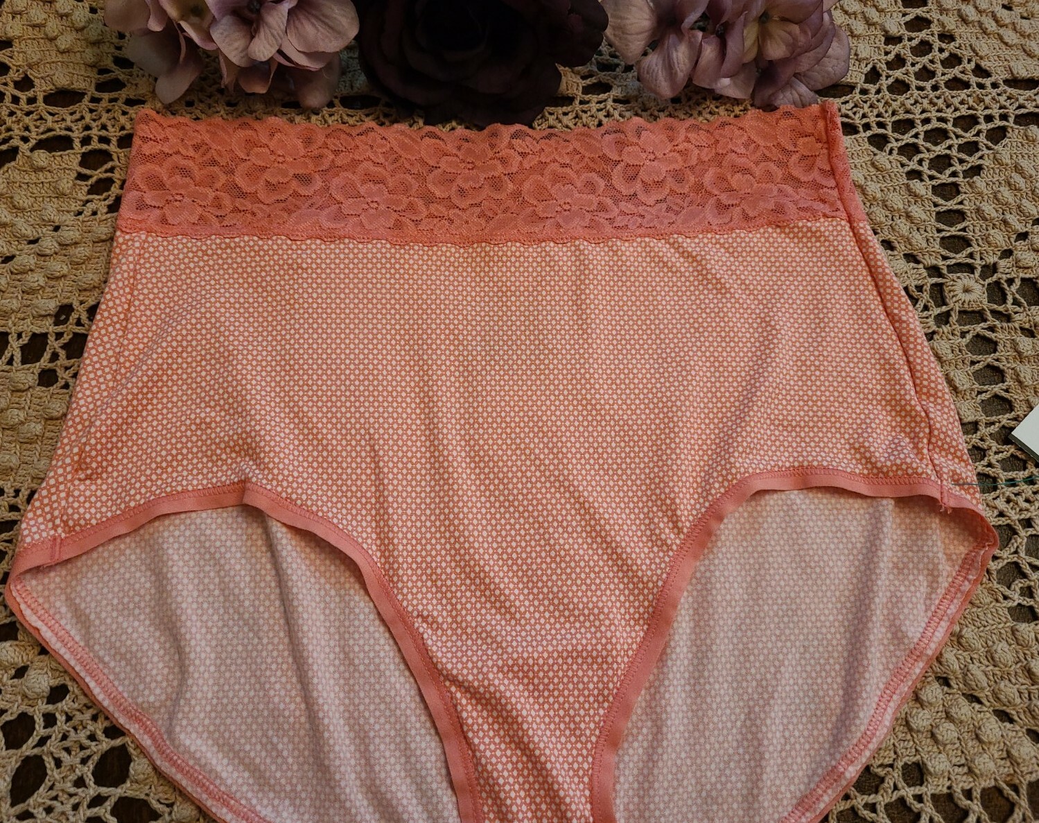 L/7 WARNER’S RS3183L seXy ULTRA SOFT LACE WAIST BRIEF PANTIES ~NWT $13.00