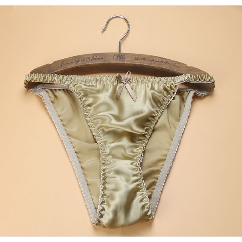 6 Pairs/lot Women’s 100% Silk String Bikini Silk Panties Sexy Bow SIZE: S – XXL