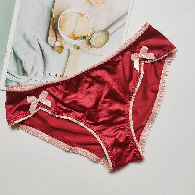 1/6 Pack Lot Womens Satin Panties Underwear Bowknot Lingeries Thong Brief Panty