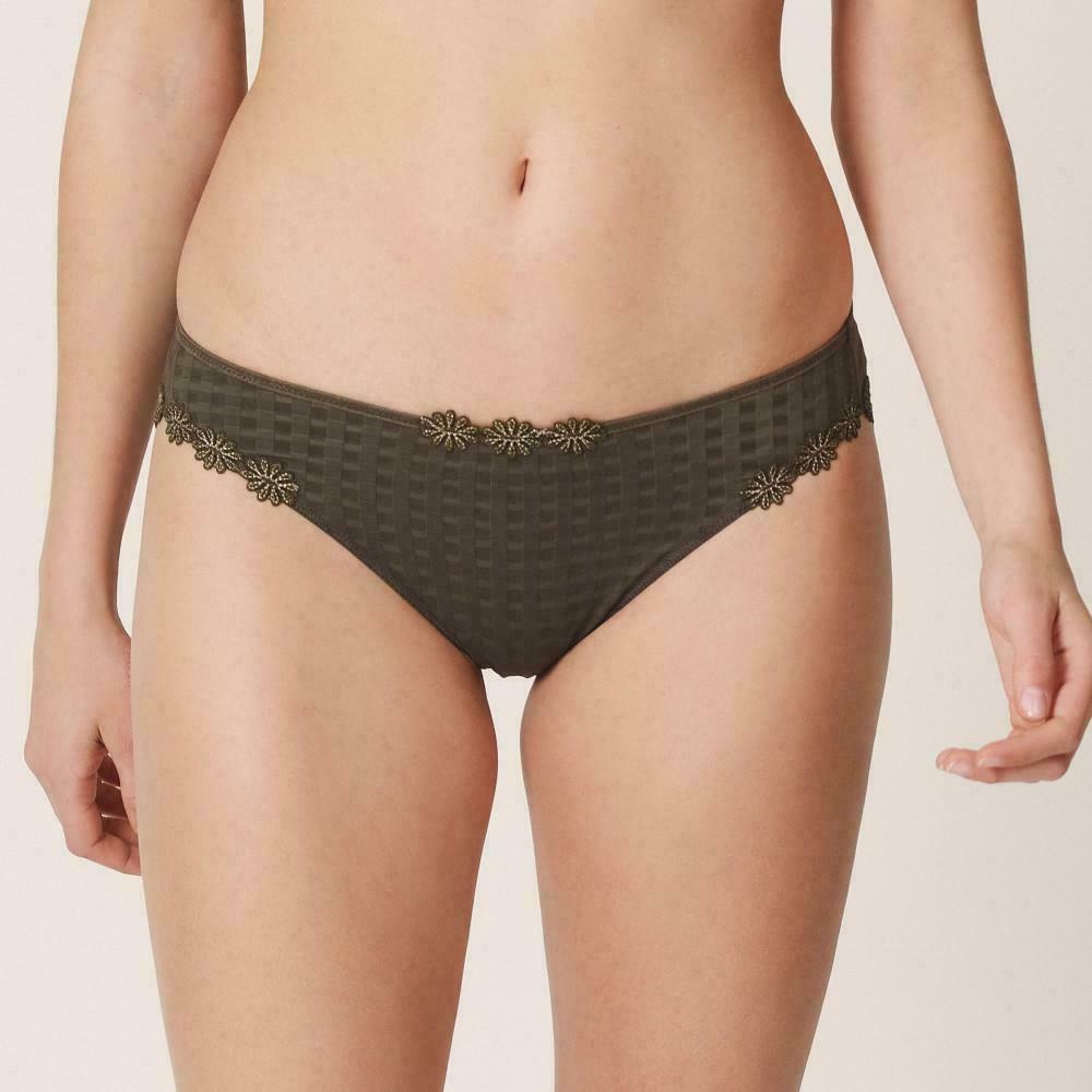 Marie Jo Avero Brief Size S 10 Khaki Green Rio Knickers Lingerie 0500413 New