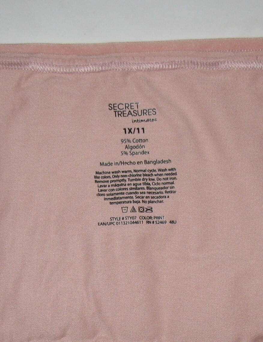 SECRET TREASURES – RN 52469 – NEW – 1X -MAUVE – COTTON STRETCH HIPSTER PANTY