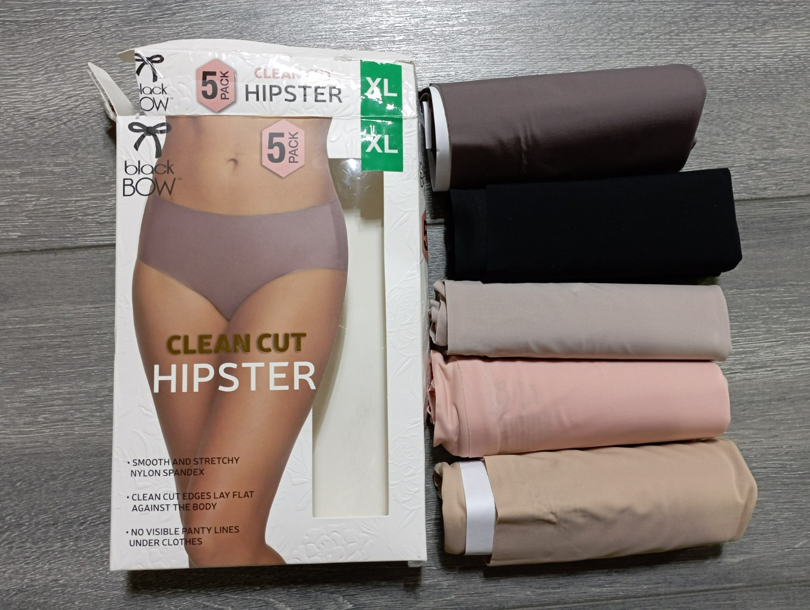 Black Bow Clean Cut Hipster Underwear Adult Womens X-Large Multicolored