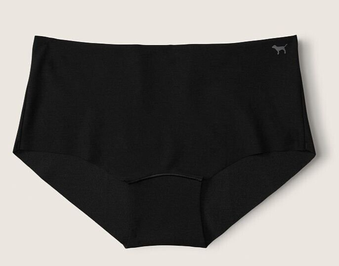 M NOSHOW Dark NOIR Black Stretch Victorias Secret PINK Boyshort Brief Pantie