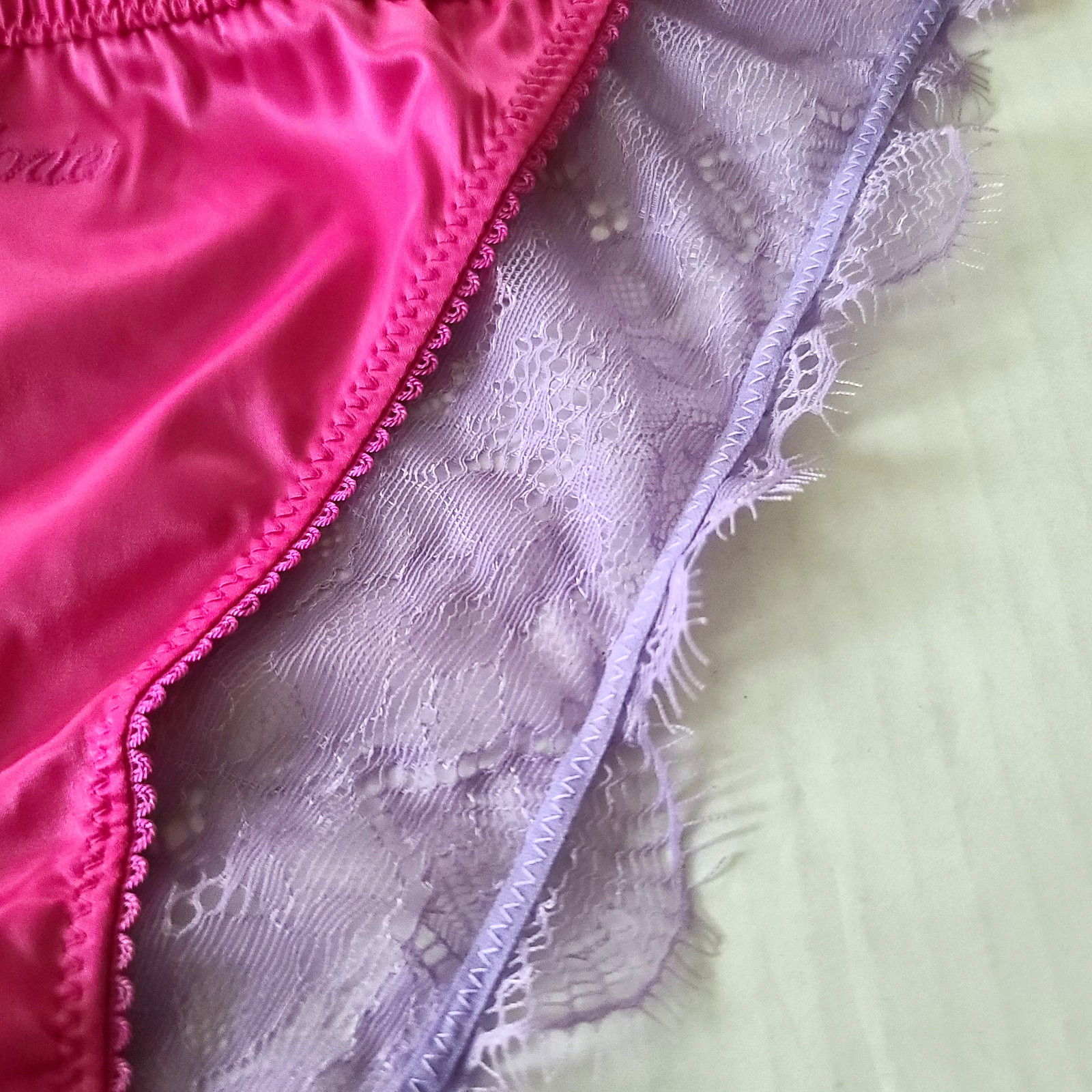 Love Stories Wild Rose Lace Satin Brief Panty Pink US Sz 10 M Flirty Sexy NWOT
