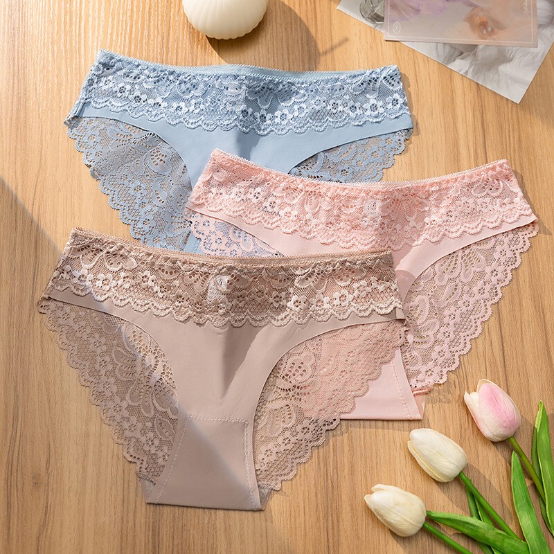 7PCS/LOT Sexy Lady Womens Low Waist Lace Panties Brief Bikini Underwear Lingerie