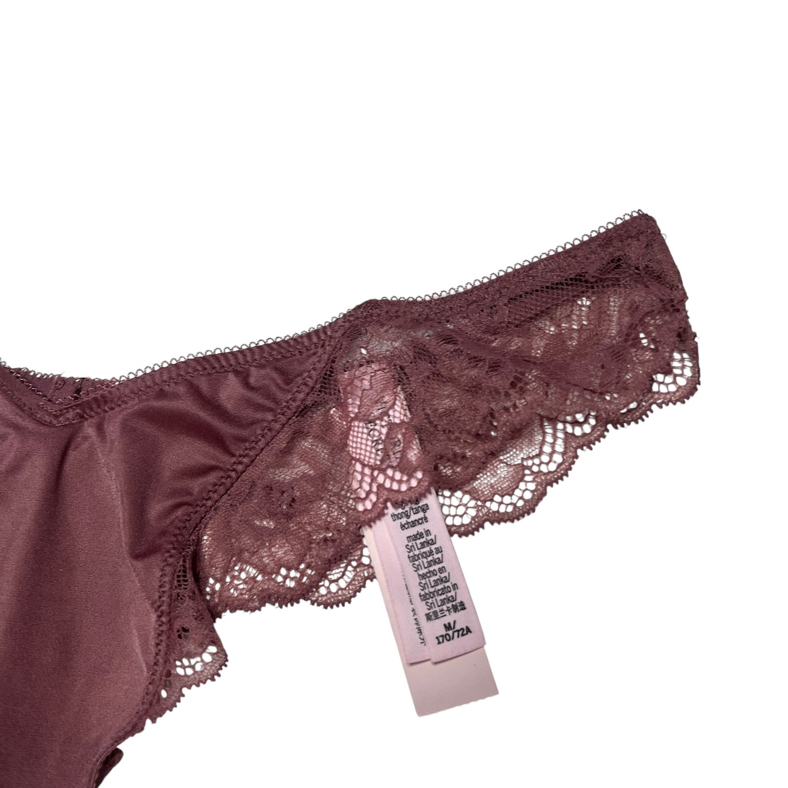 Victoria’s Secret Rose Lace-Trim High-Leg Thong Panty Vintage Rose Size Medium