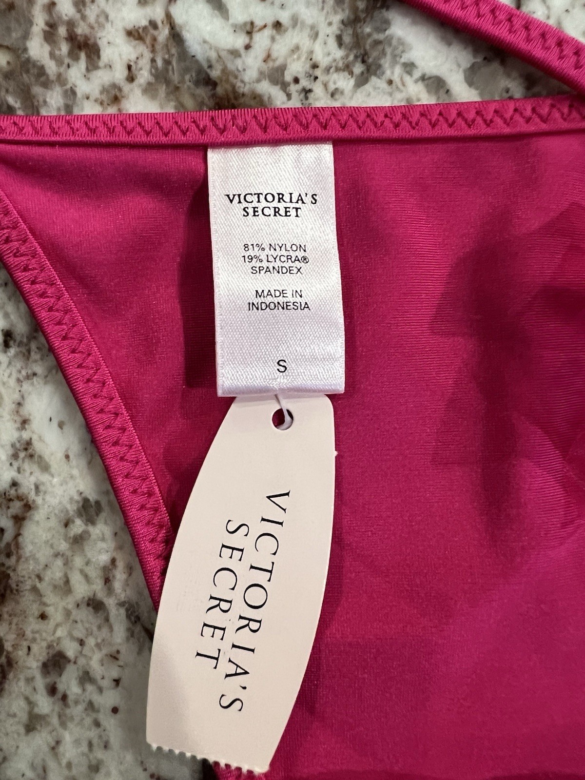 True Vintage Victoria’s Secret Satin V String Thong Panty Silky Pink Small