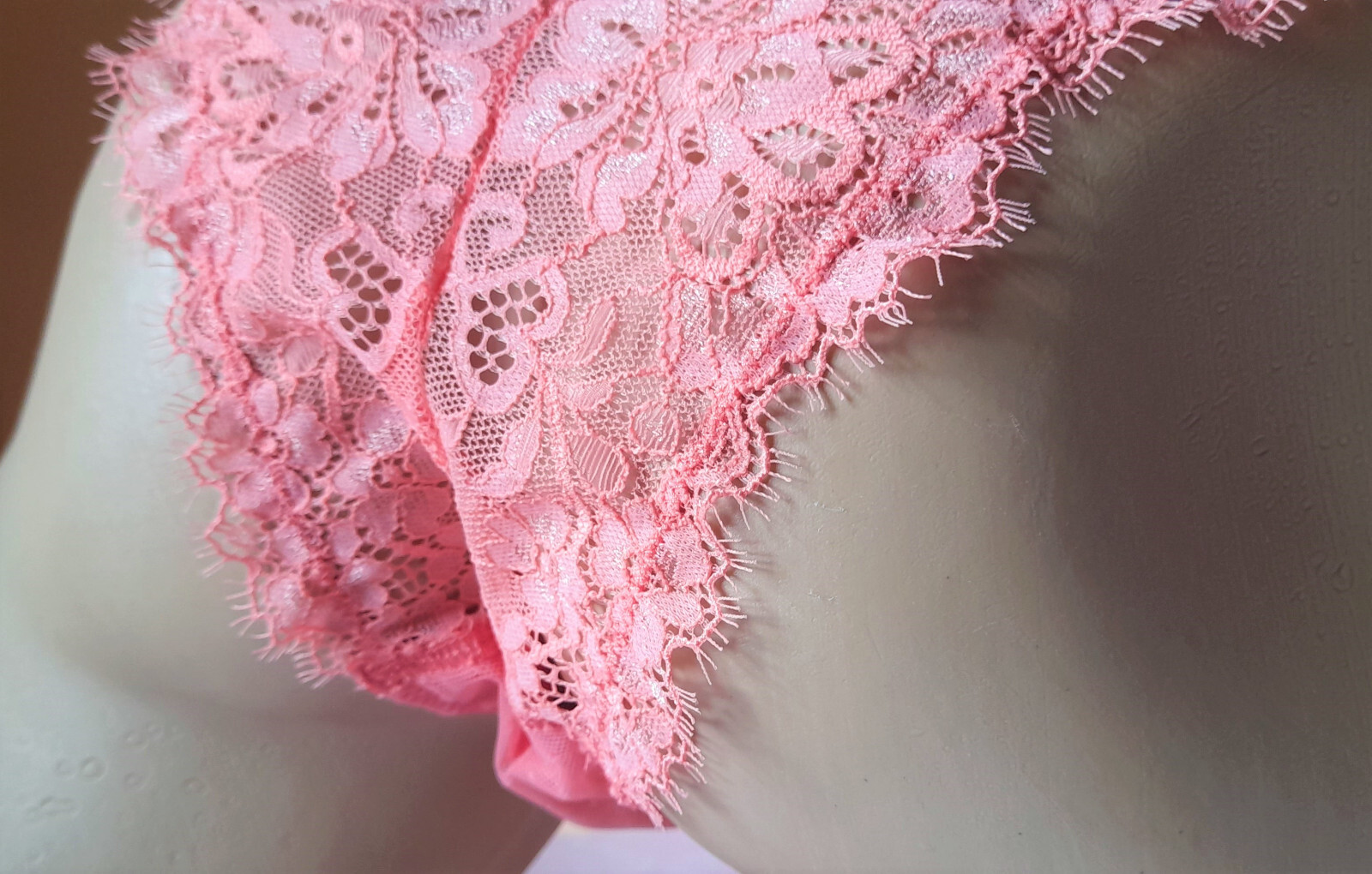 Bubblegum Pink High Leg String Bikini Style Frilly FRIDAY Knickers L 14 US 8