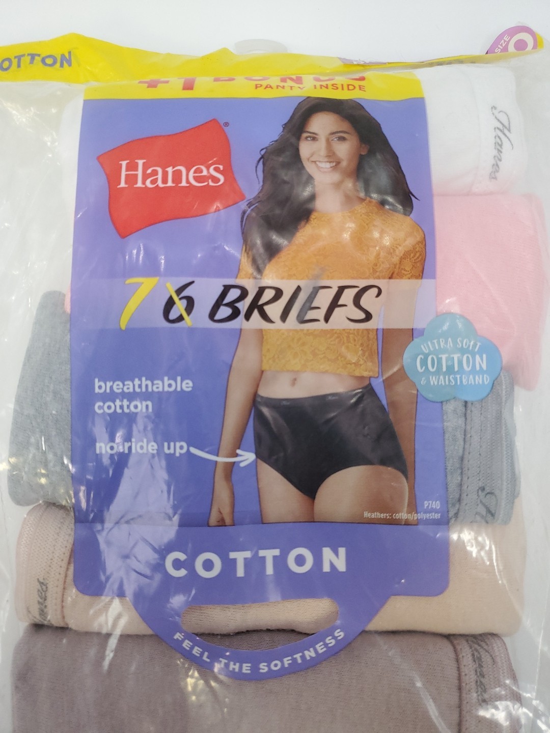 Hanes Tagless Breathable Cotton Briefs Multicolored Size 10 7 Panties NOS Sealed