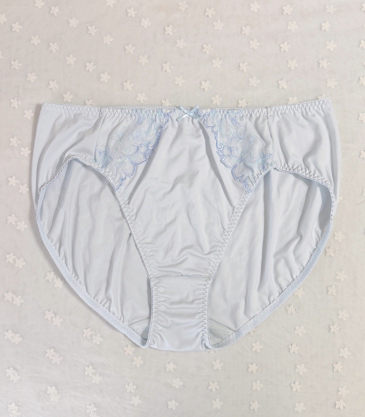 US-XXL/JP-6L Japanese Brand VTG Style Floral Embroidery Classic Nylon Panties