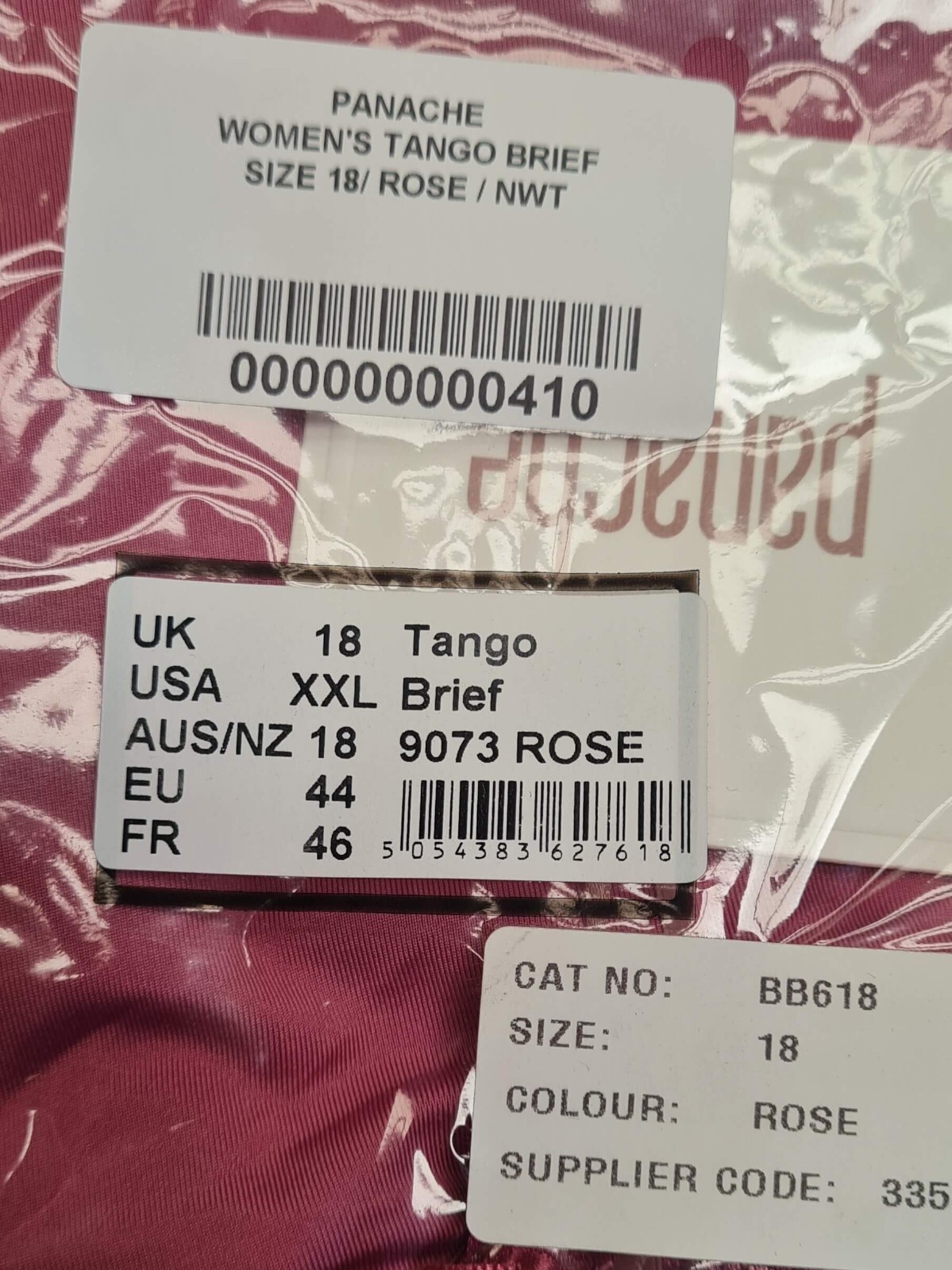 Panache Tango Brief Knickers Comfortable Everyday 9073 Rose Size 18 (410)
