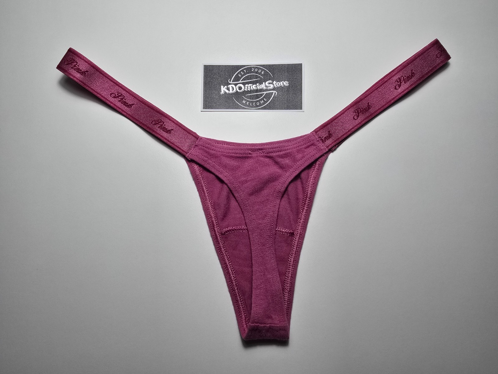 S Victoria’s Secret PINK Logo Cotton High Leg Micro Thong Panties Underwear LMT