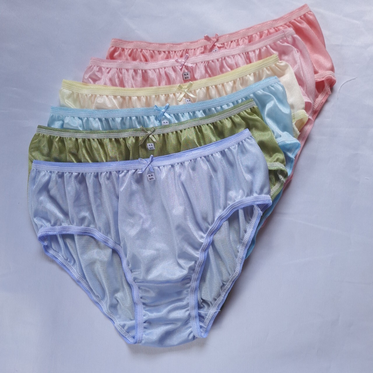 6 Bikini Panties Underwear Woman Man Light Soft Nylon Silky Briefs Hip 38″-42″XL