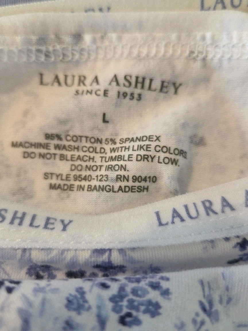 NWT Laura Ashley 7 PAIRS SZ Large Cotton Spandex Panties Assorted Tagless L59540