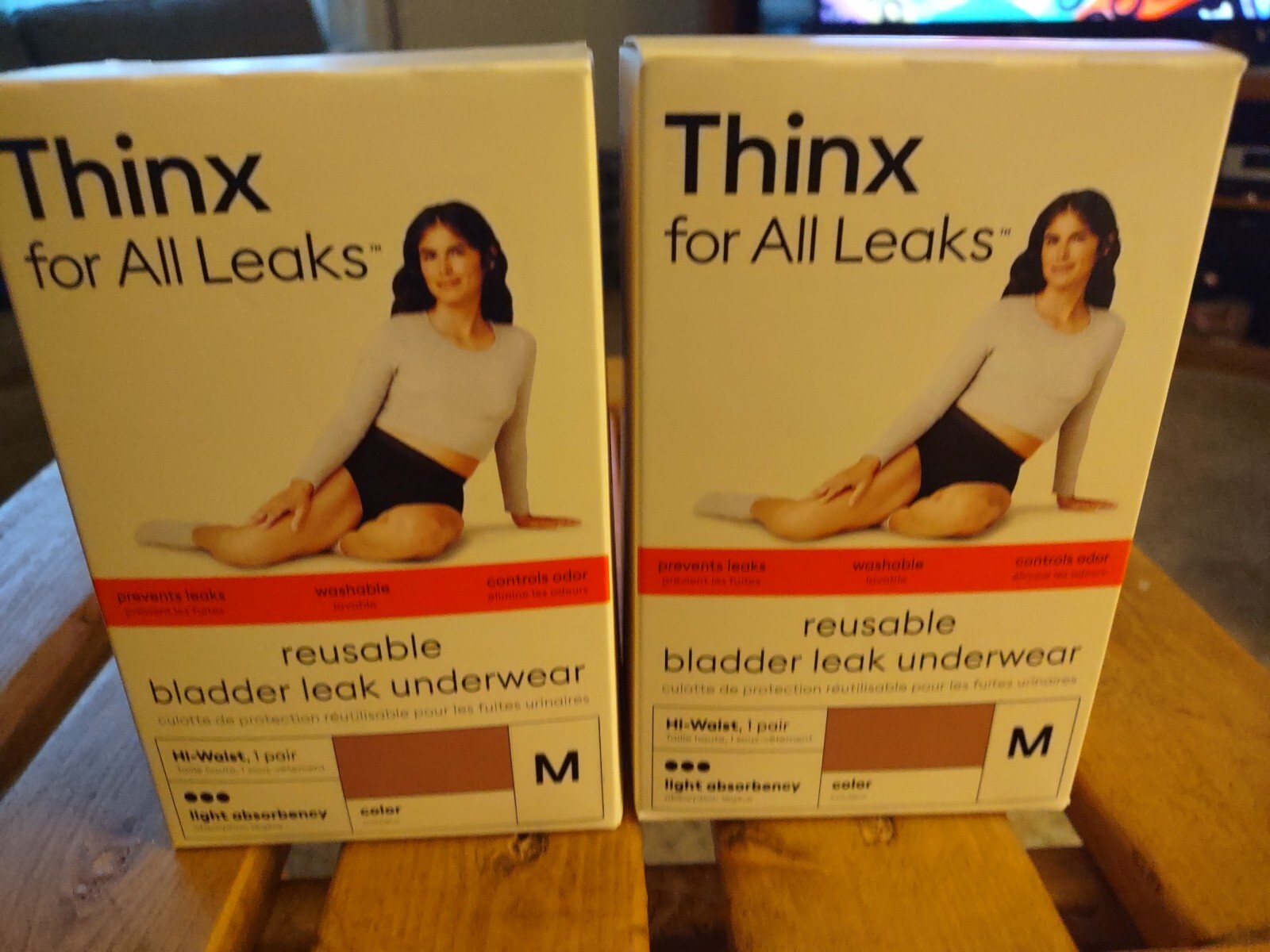 Lot Of 2 Thinx for All Leaks Hi Waist Incontinence Underwear in Desert Rose M