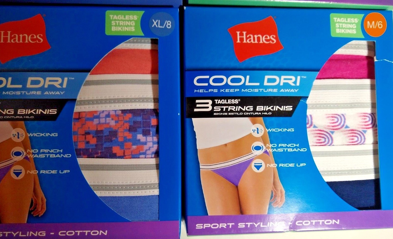 Hanes Ladies Choice 6 to 12 New 3 pack Random Color Boy Briefs or Hipsters