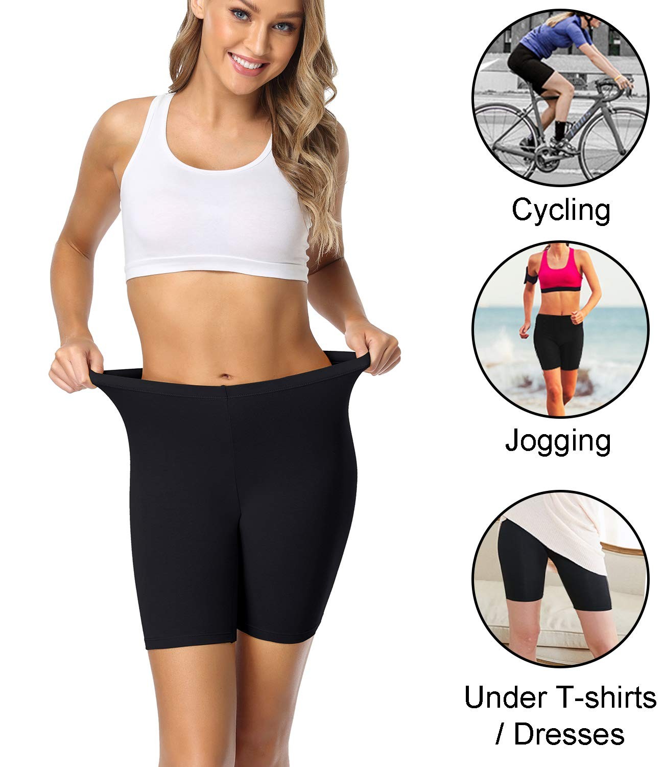 Women’s Cotton Boy Shorts Underwear Anti Chafing Soft Biker Short Long Leggin…