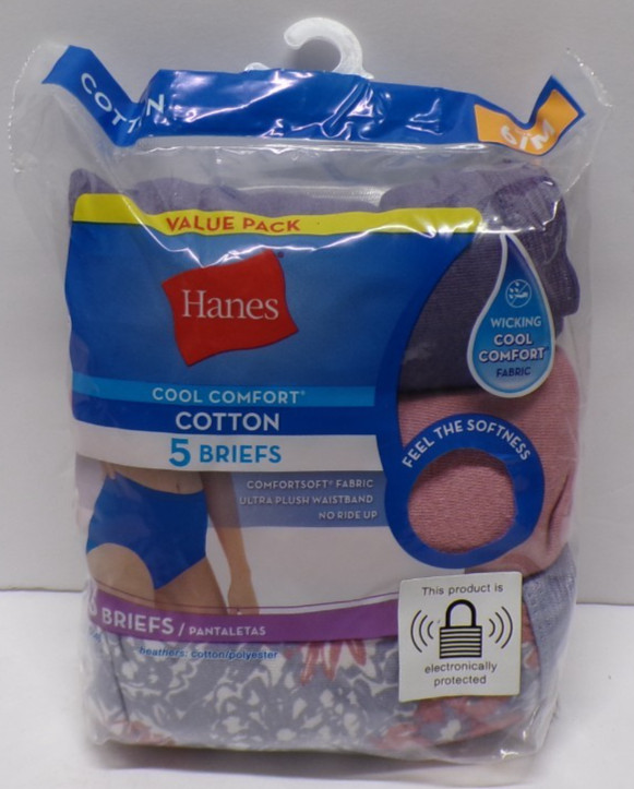 Hanes 5 Pack Women’s Briefs Wicking Cool Comfort Assorted Colors 6/M