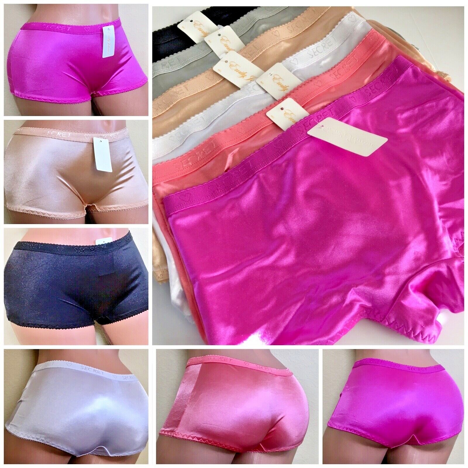6-12 Satin Silky Boyshorts Booty Shorts shiny Sissy Bikini Panties Boxer Sz S-4X