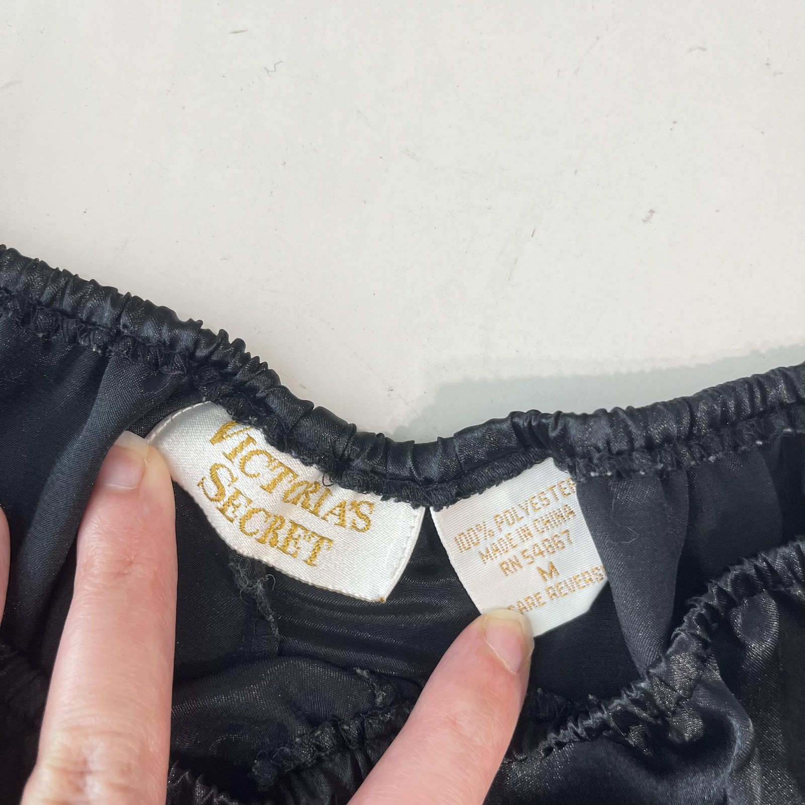 Victoria’s Secret Panties Gold Label Vintage Black Satin Bikini Brief Lingerie