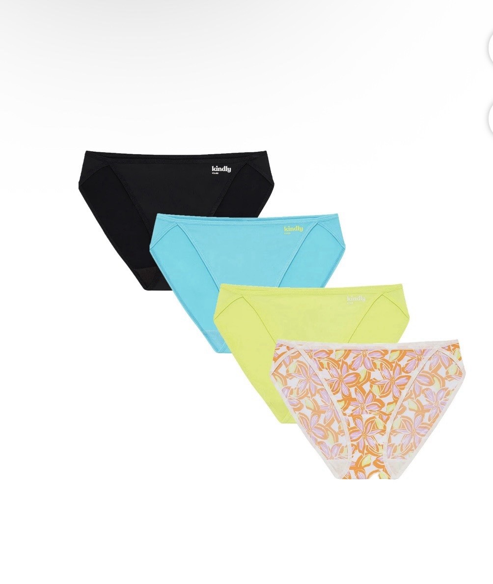 Kindly Yours Women’s 3XL/22 High Leg Bikini 4-pack Panties