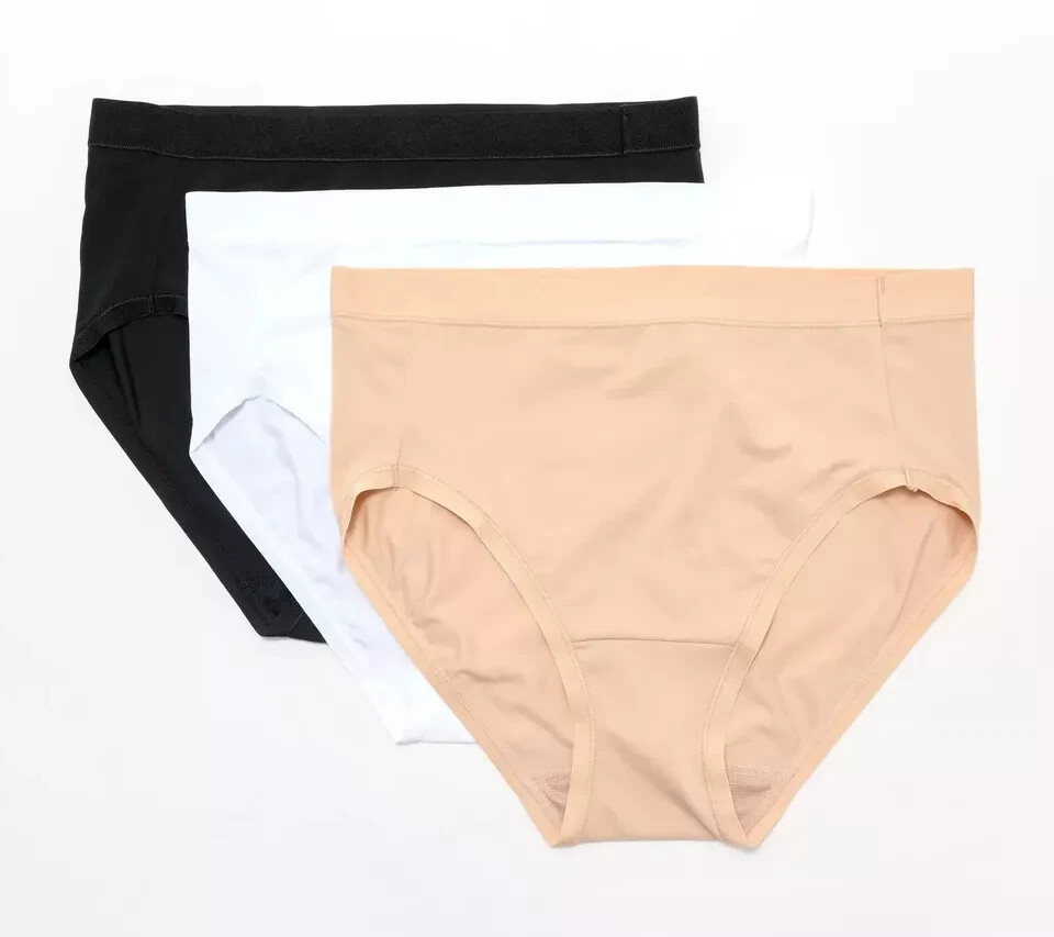 Breezies Signature Satin Trim Set of 3 Brief Panties-Sunbeige-Medium-A606710