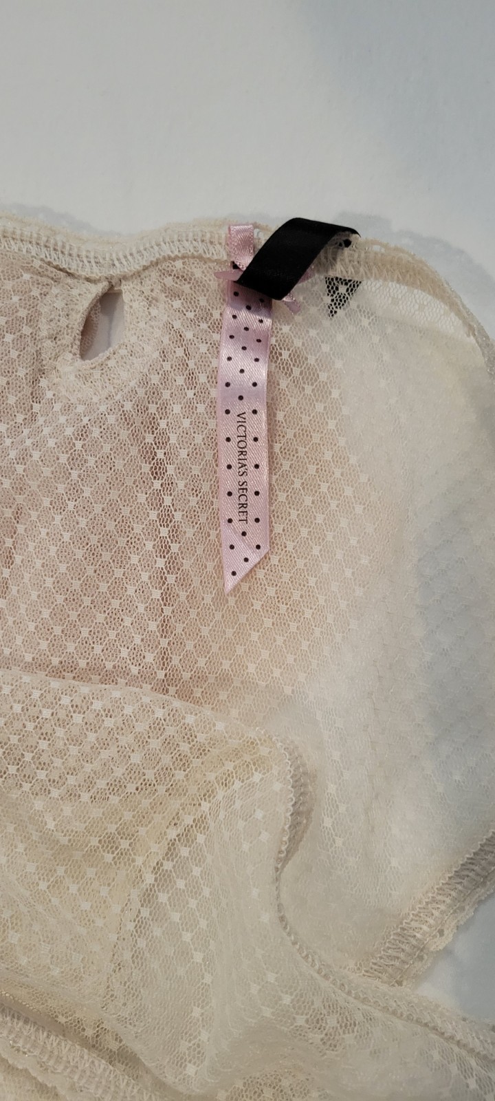 Victoria’s Secret Sexy Little Things Beige Lace Front & Back Bow Bikini Panties