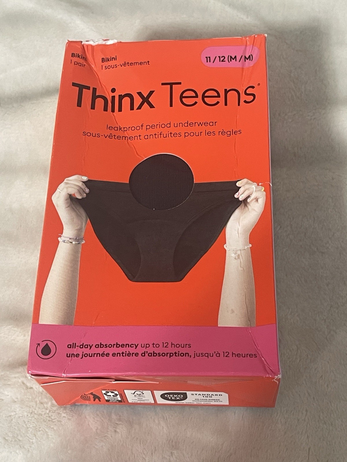 NEW Thinx Teens Bikini 2 Pk Leakproof Women’s Medium Period Underwear Black