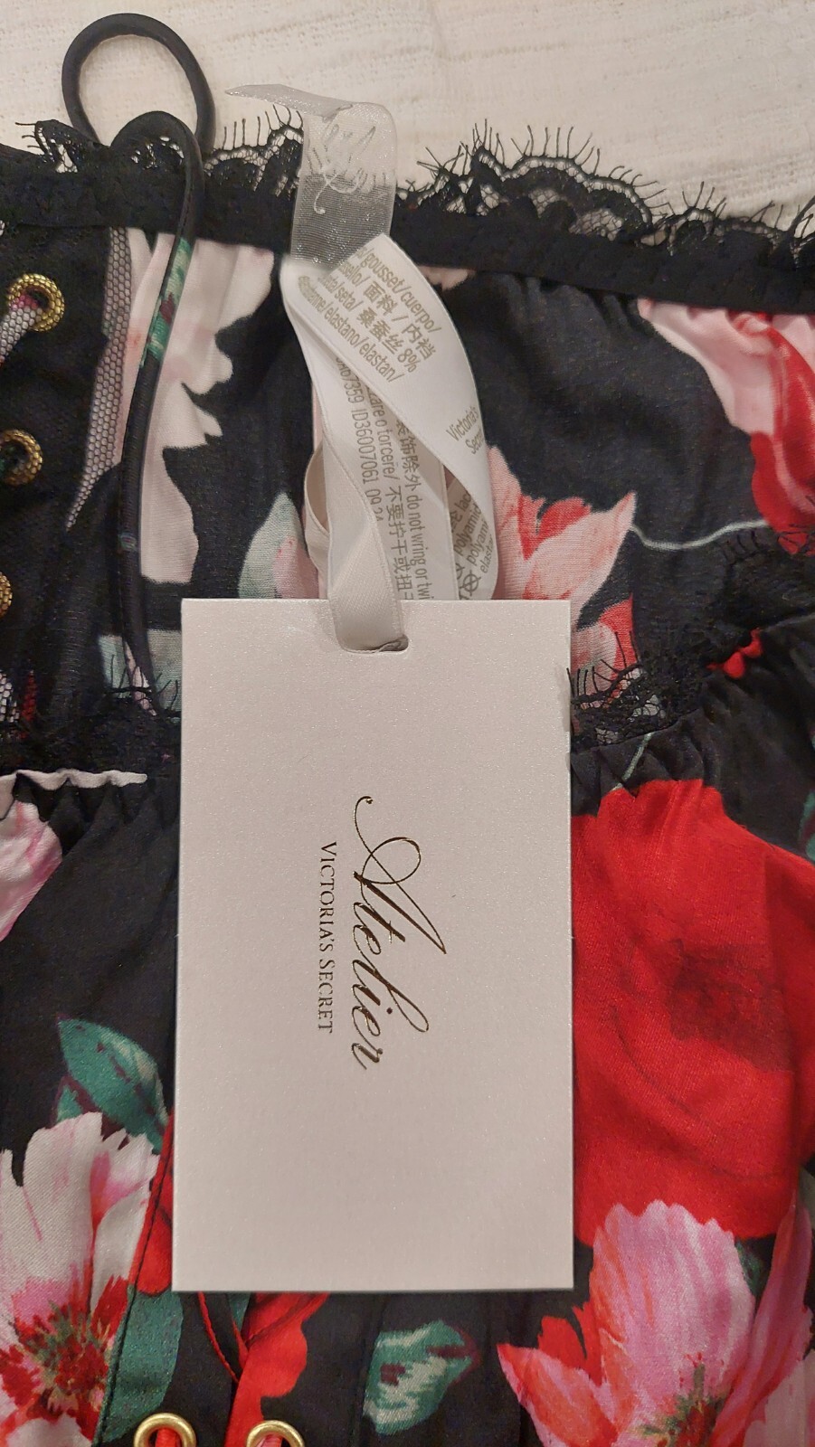 $150 VICTORIA’S SECRET ATELIER SILK LACE TRIM HIGH WAIST BRIEF PANTY S NEW W/T