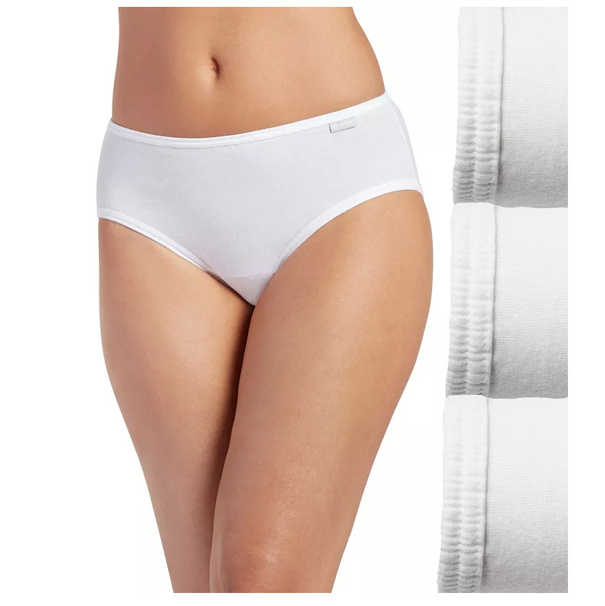 Women’s Jockey 3-Pack Hipsters (WHITE COLOR) 100% Cotton Comfort Underwear