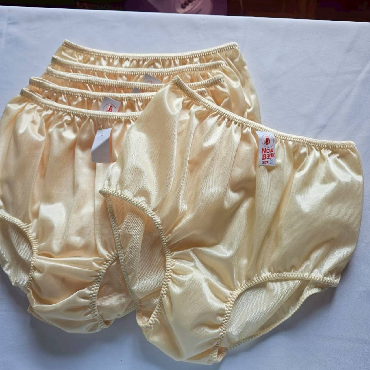 6 Nylon Underwear Panties Comfort Woman Man Briefs High Waist 36″-42″ XL/Yellow