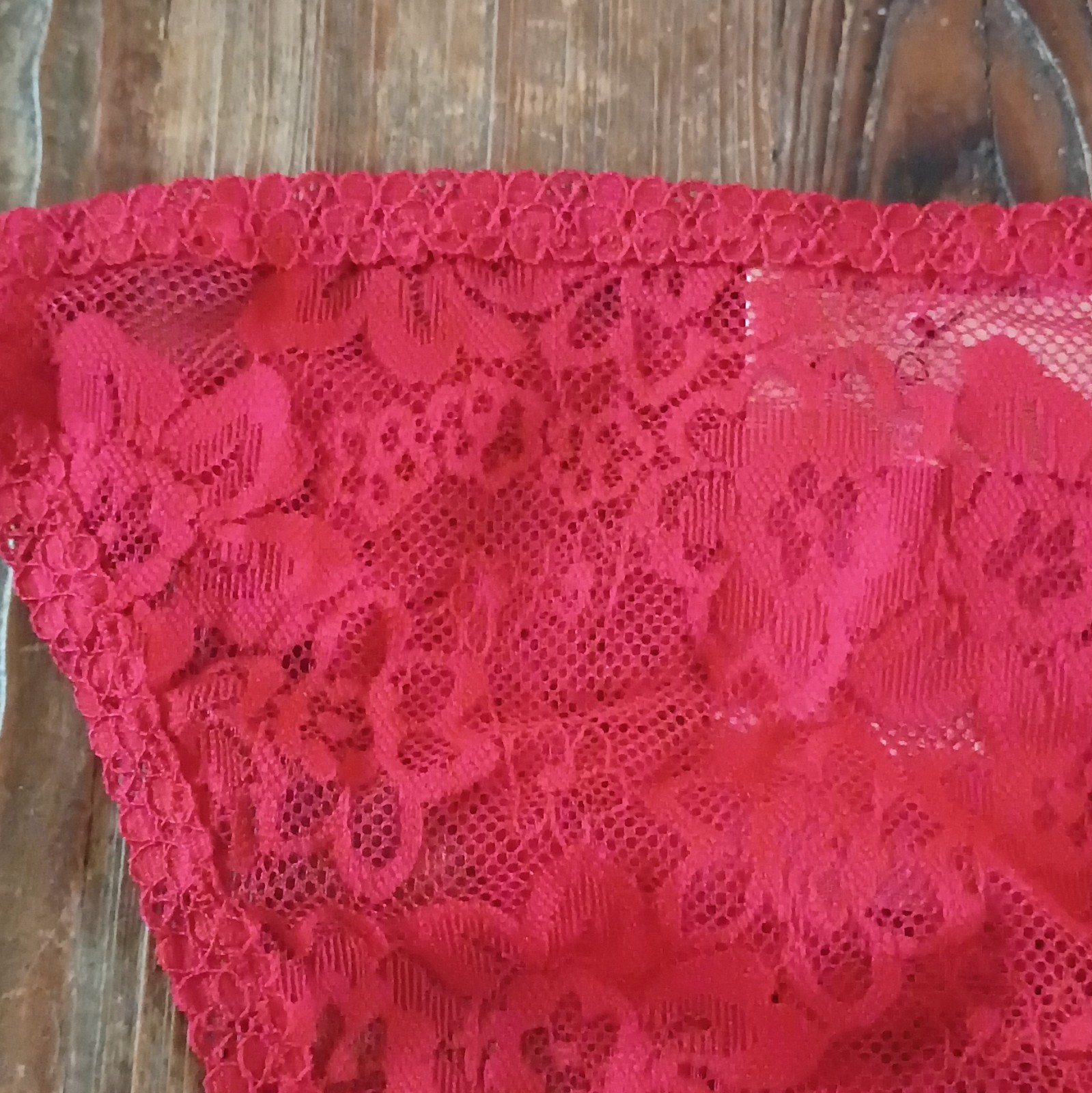 No Boundaries Women’s Red Lace Floral Cheeky Panties L (12-14) Stretch Sheer