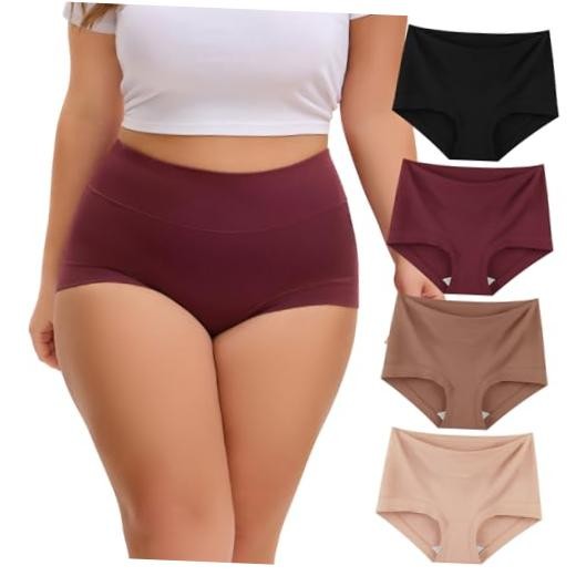 Women’s Plus Size Underwear High Waisted Full 4X-Large Neutral Elegance