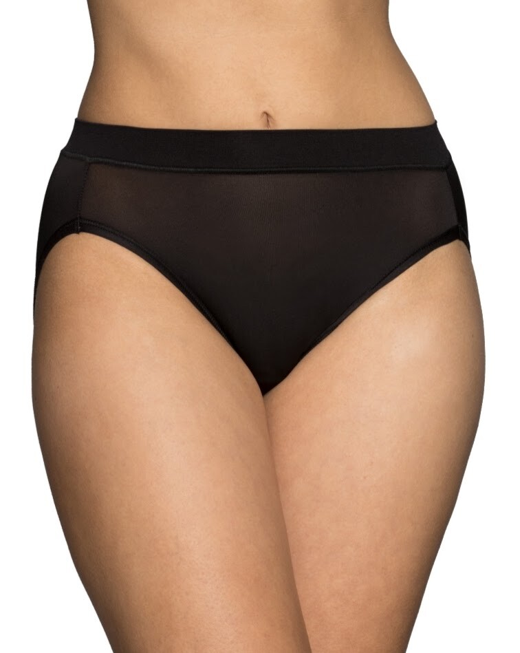 Vanity Fair PLUS Radiant 360 Comfort Soft Hi-Cut 3-Pk Sheer White Black 3XL, 5XL