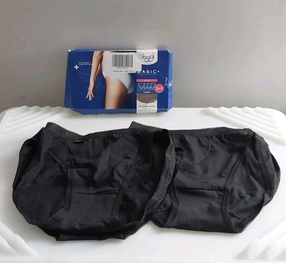Sloggi 4 Pack Cotton Briefs In Black Size 8 QVC.