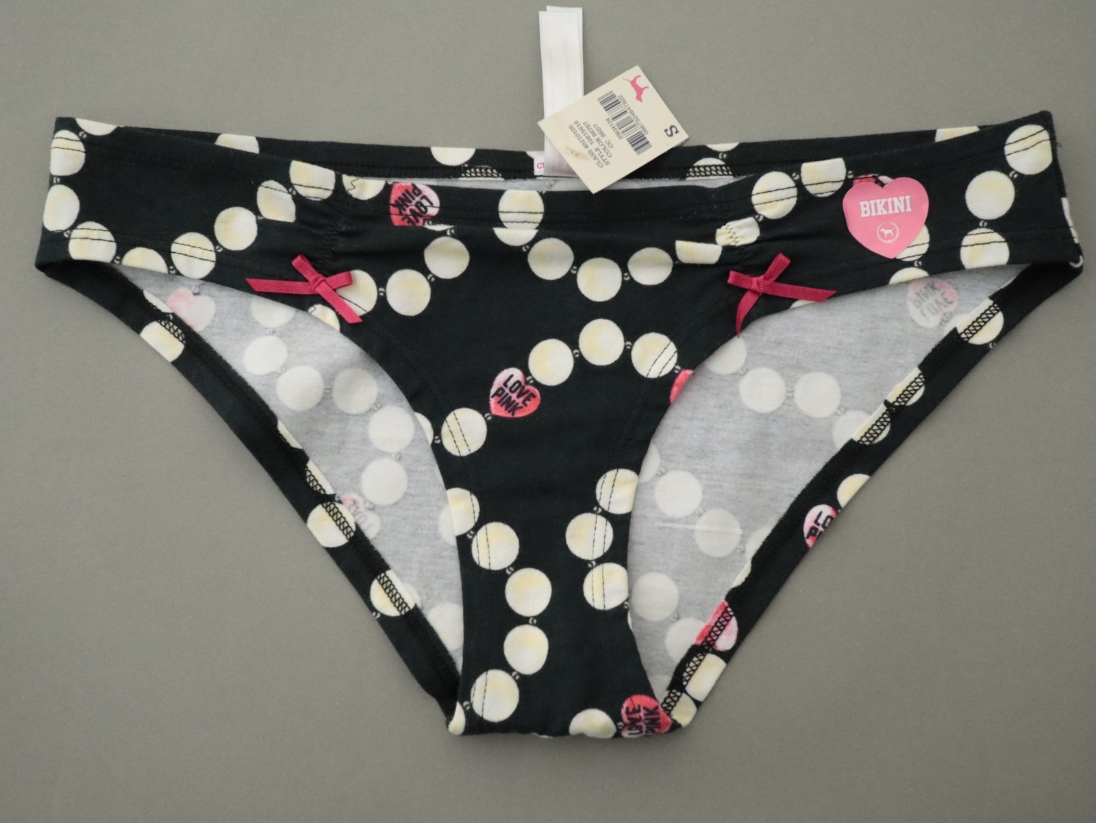 NEW Victoria’s Secret VTG PINK Ruched Bow Cheeky Bikini Rare Panty SMALL