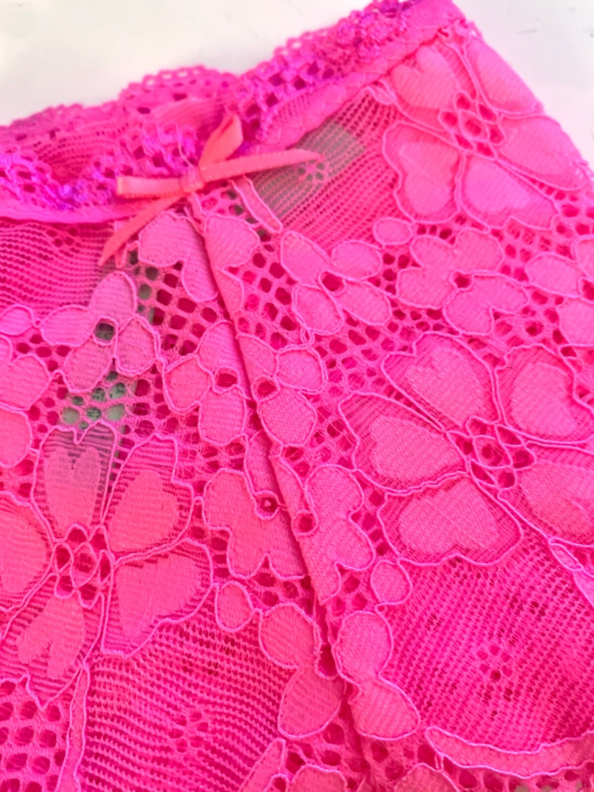 HONEYDEW Panties M CAMILLIA HIPSTER Neon Pink ROSE Floral Lace Stretch NWT