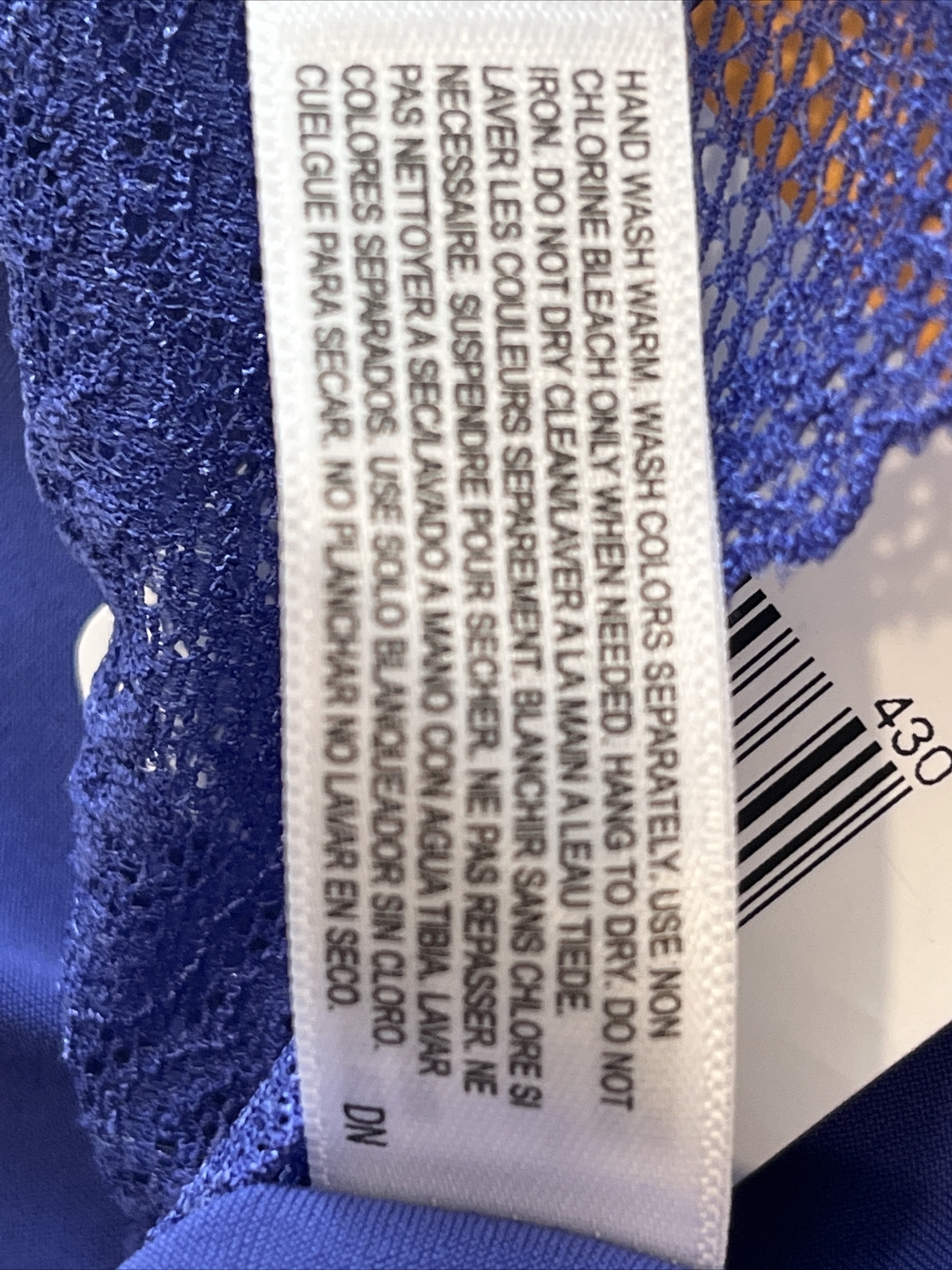 b.tempt’d B.bare 3 Thong Panties Blue Black Light Blue Lace Detail Size Small