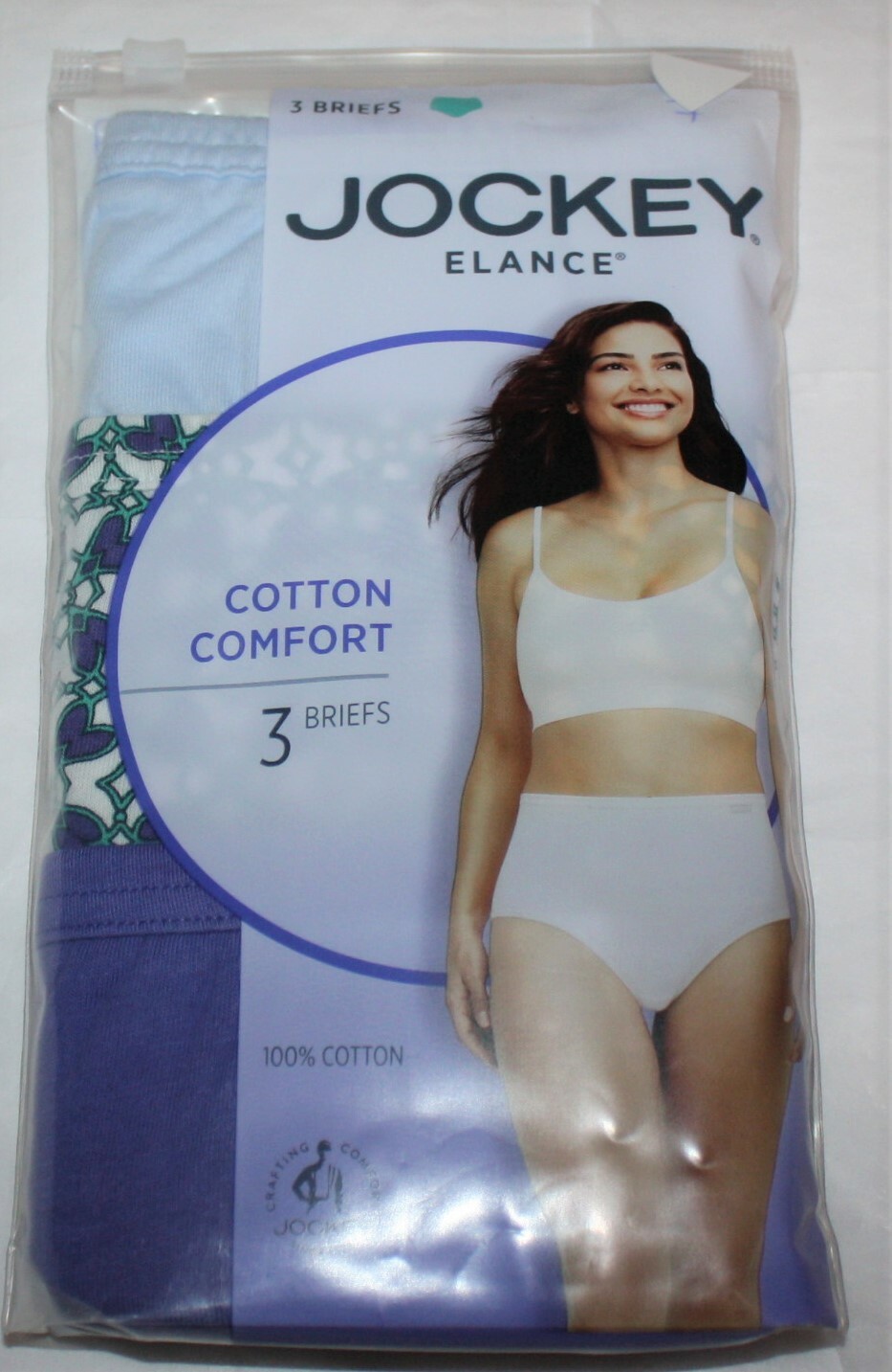 New 3 pack JOCKEY covered waistband 100% cotton BRIEFS Royal Blue Geometric