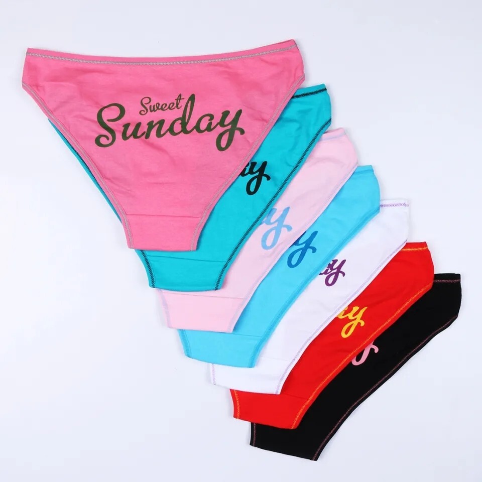 Cotton Women’s Underwear Sexy Panties Set Of 7 Pieces Weekday Set