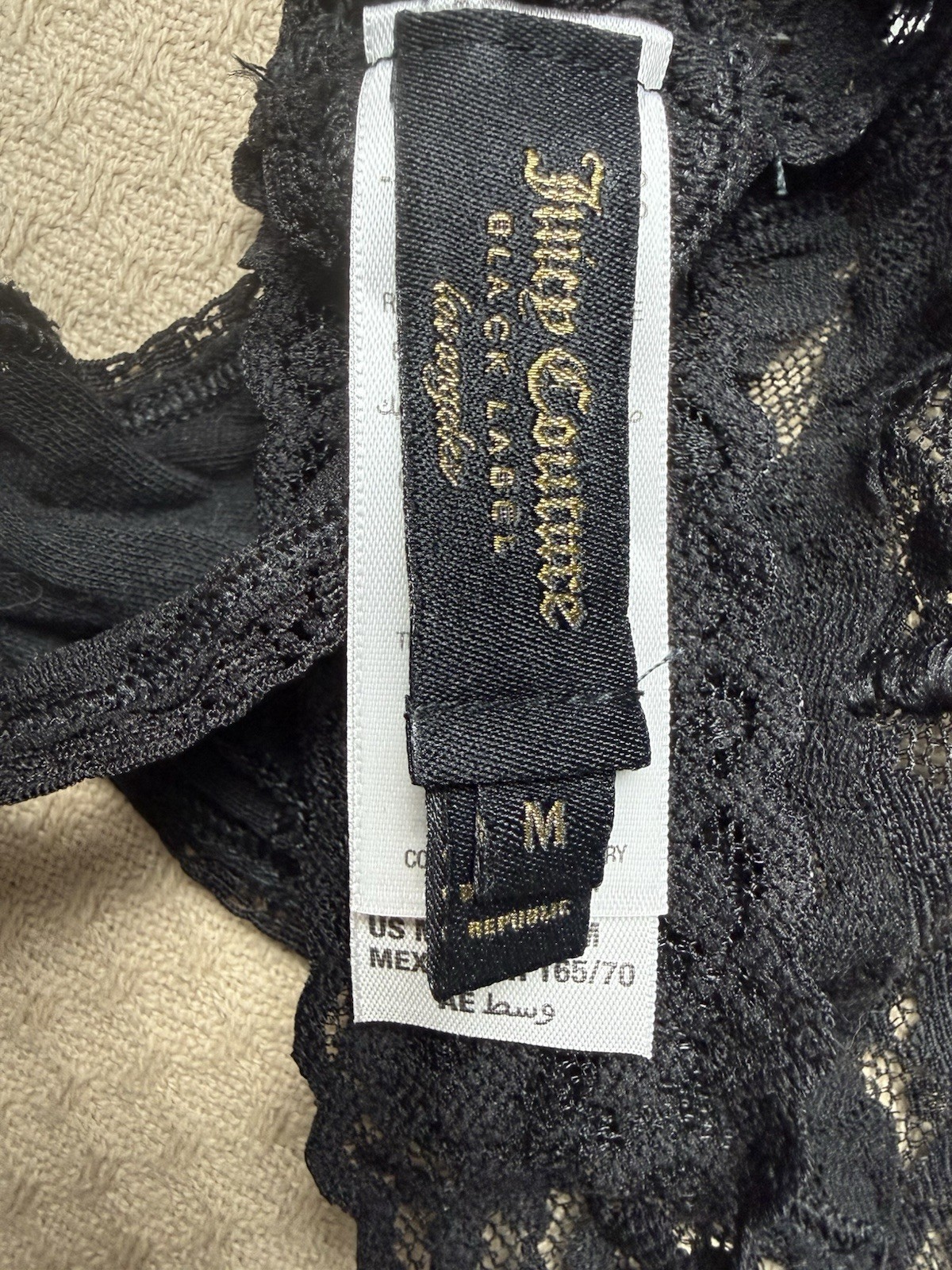 Juicy Couture Black Label Lace Panties Size M. MSRP-$22.00