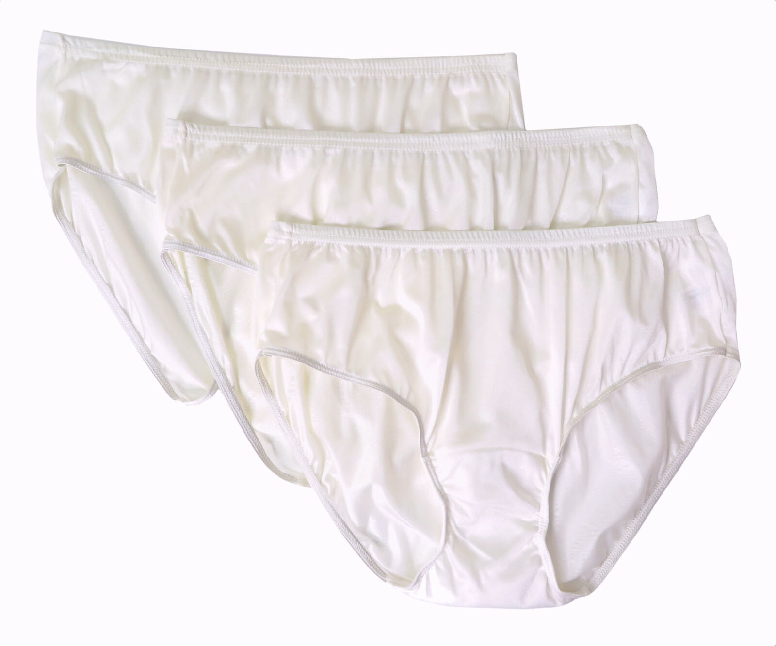 Shadowline Panty Women’s Hipster Nylon No Ride Full Seat Underwear 3-Pack Ivory