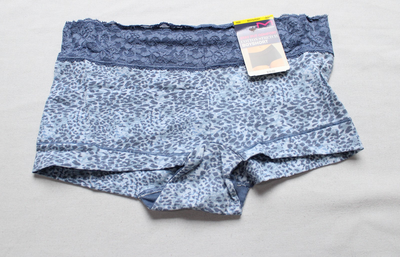 Maidenform Women’s Cotton Boyshort With Lace DH3 Dungaree Ombre Medium NWT