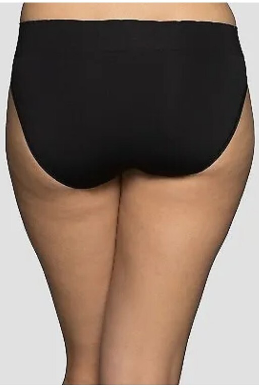 NWT Vanity Fair No Pinch No Show Bikini Panties 18217 Seamless Black Size 6/M