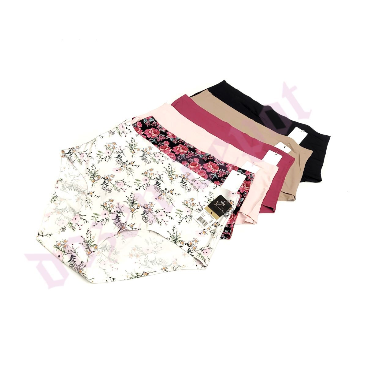 High Waist Flower Soft Polyamide Laser Cut No show Line Seamless Brief Panties
