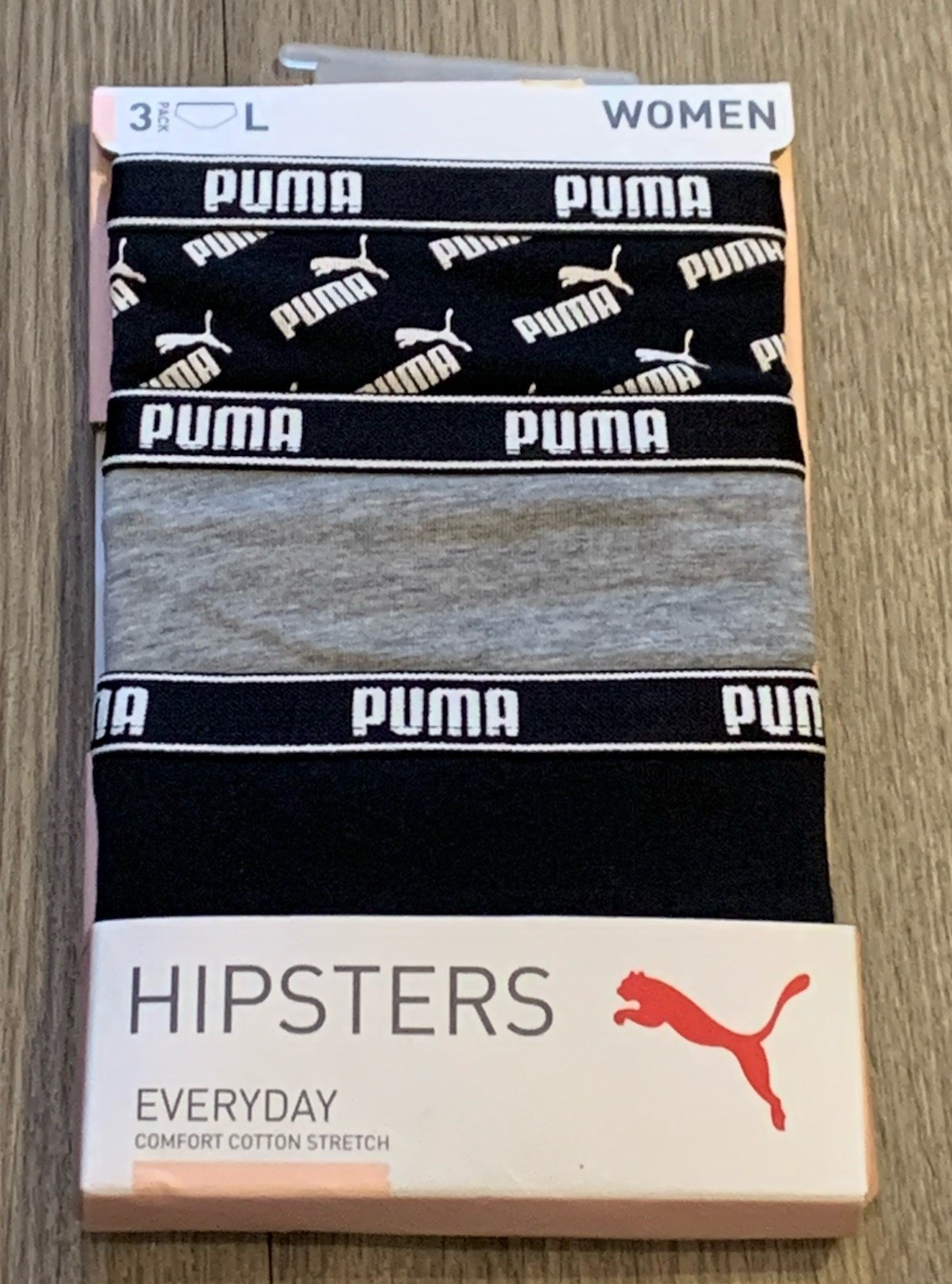 BNIB PUMA Women Hipsters Comfort Cotton Stretch Knickers Size Large