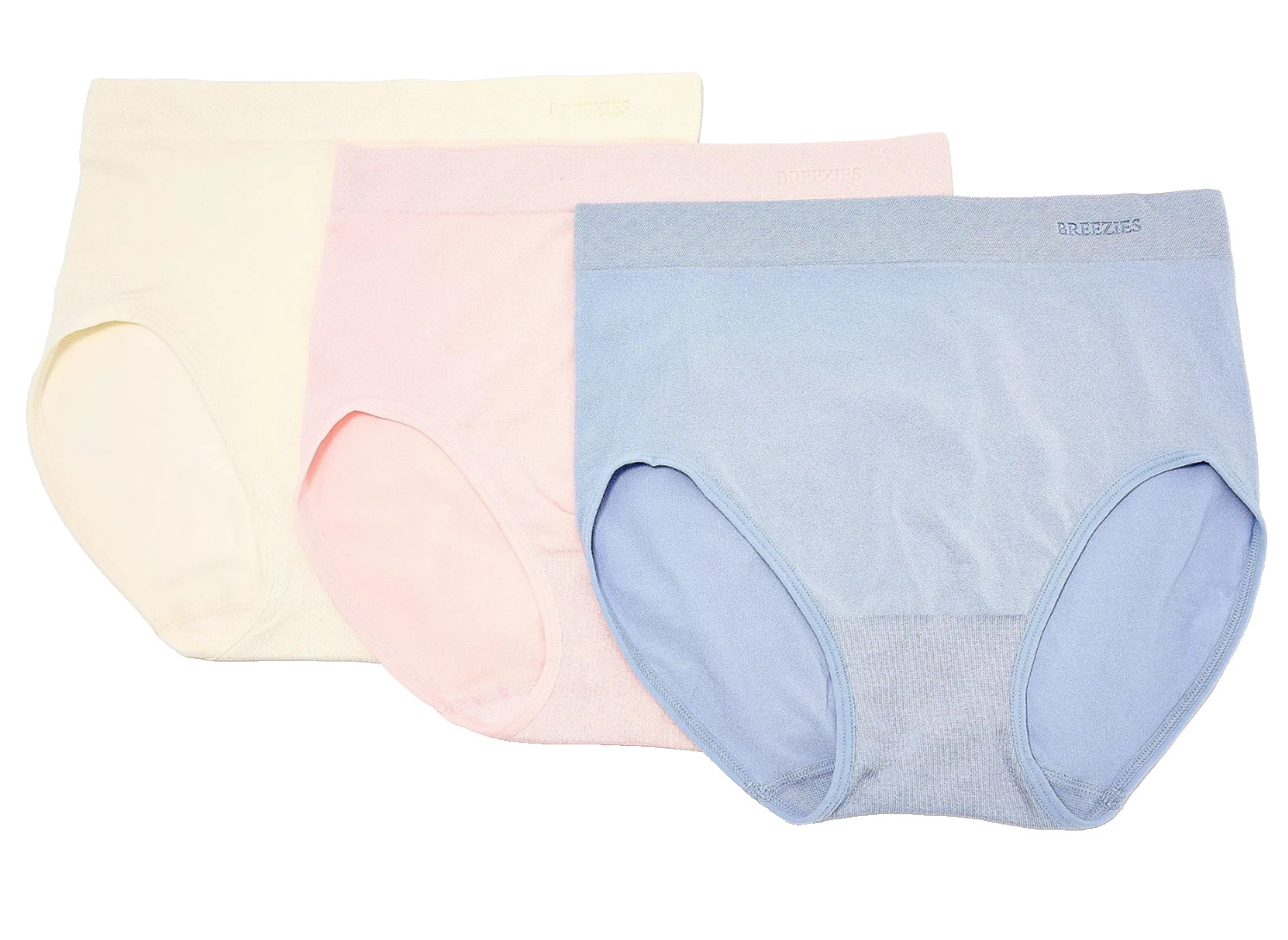 Breezies~Set of 3~Invisible Comfort Full Briefs~Medium~Blue Mist~A679208 13123