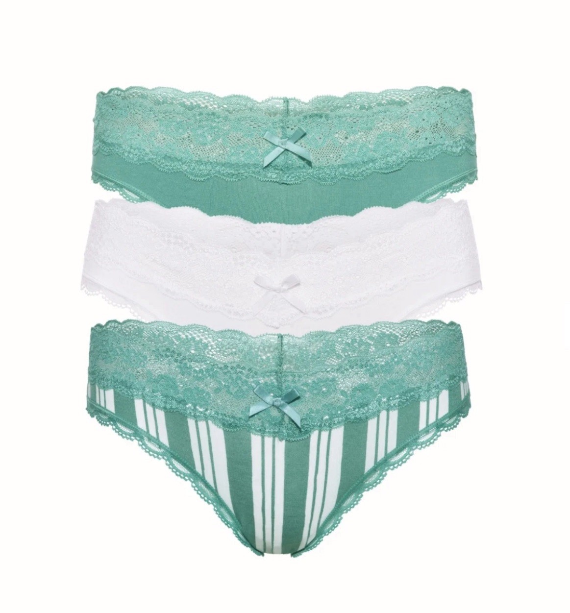 Honeydew Ahna Thong Panty 3 Pack of Panties Size 2X/3X Jade Mist Undies NEW