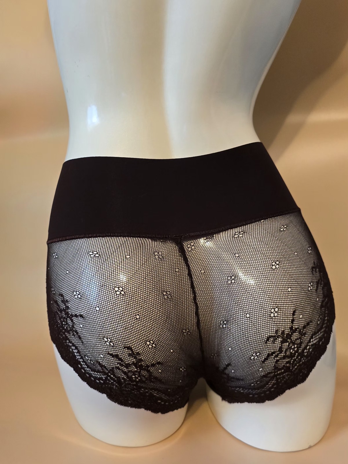 Spanx E4718 Womens Truffle Brown Undie-Tectable Lace Hi-Hipster Panties Size S
